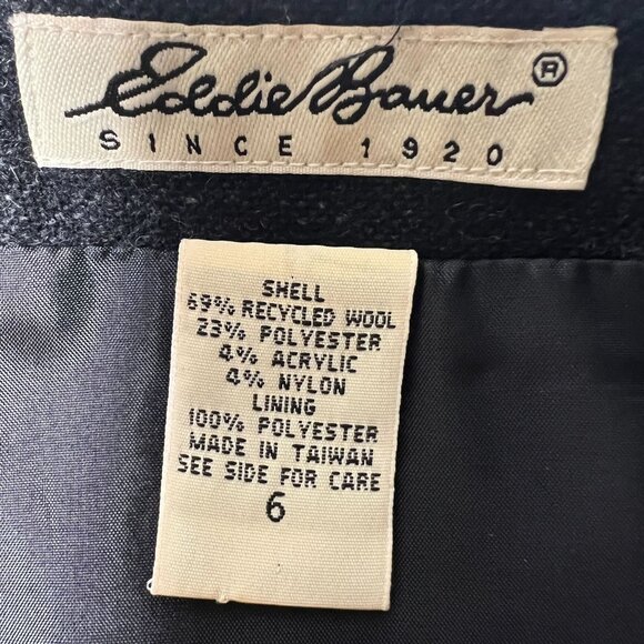 Vintage Eddie Bauer Recycled Wool Maxi Wrap Skirt Charcoal Gray Fall 6 - Picture 2 of 12